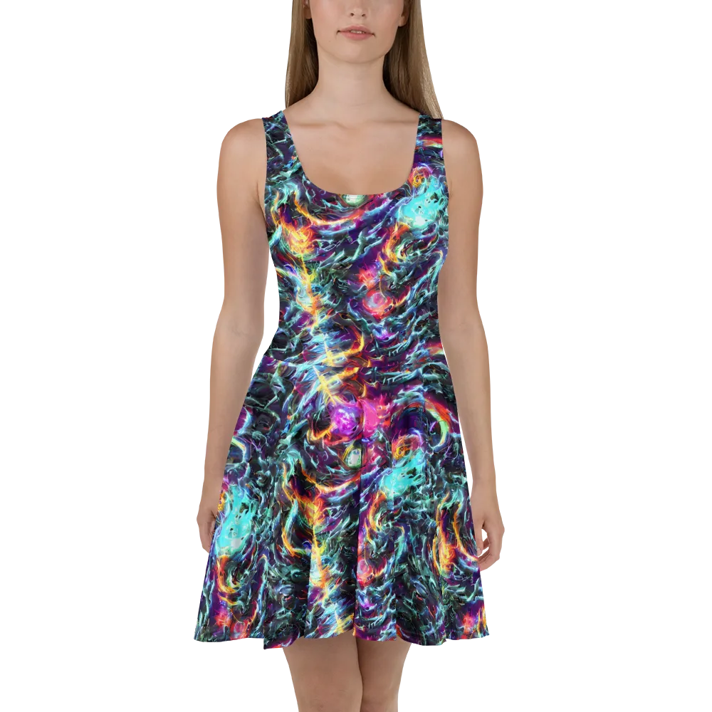 Fathomless Glow on Skater Dress — Front