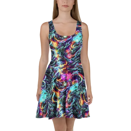 Fathomless Glow on a Skater Dress