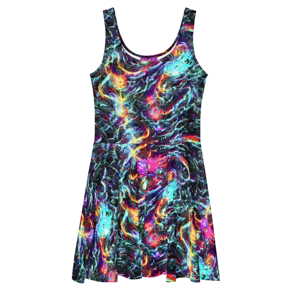 Fathomless Glow on Skater Dress — Front