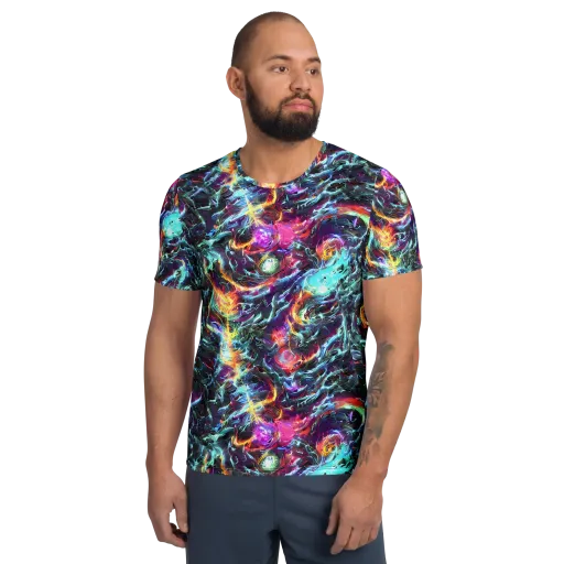Fathomless Glow on a Men's Athletic T-Shirt