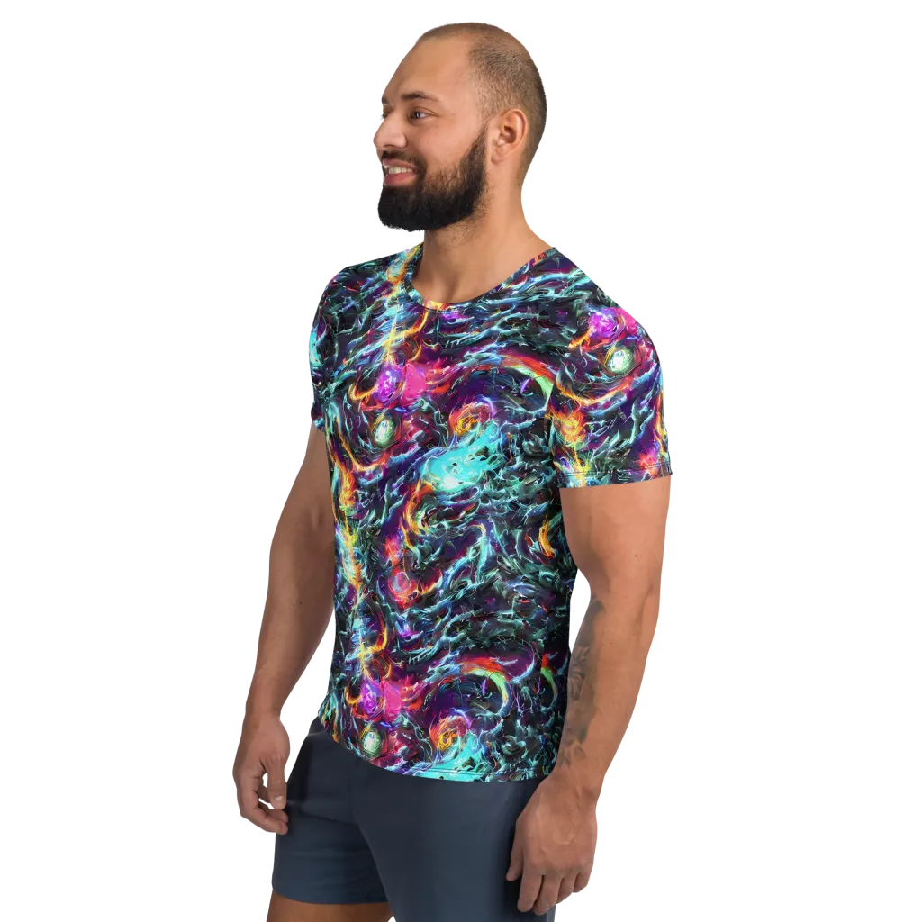 Fathomless Glow on Men's Athletic T-Shirt — Left