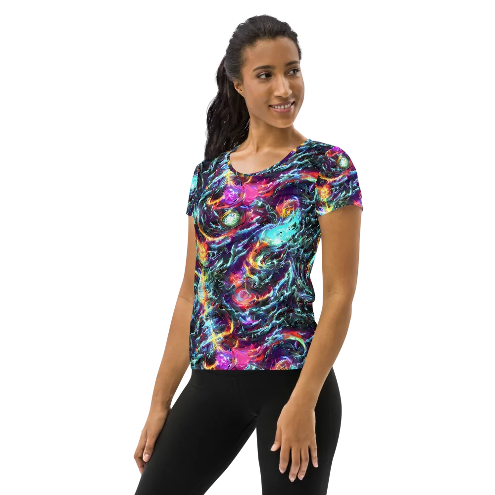 Fathomless Glow on Women's Athletic T-Shirt — Left