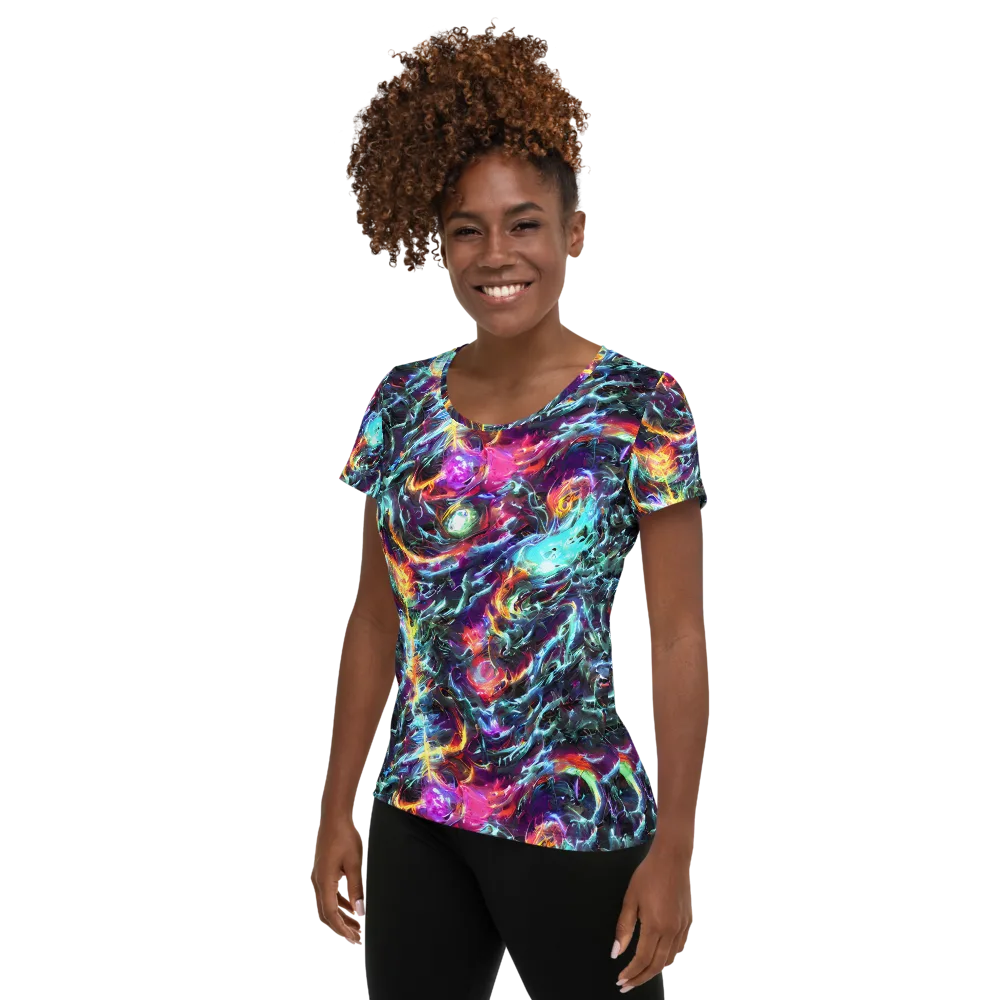 Fathomless Glow on Women's Athletic T-Shirt — Left
