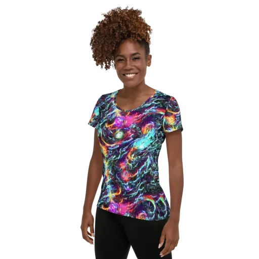 Fathomless Glow on a Women's Athletic T-Shirt