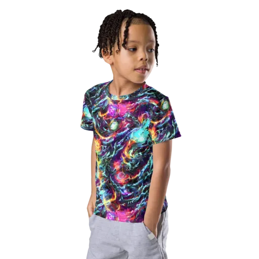 Fathomless Glow on a Kids Crew Neck T-Shirt