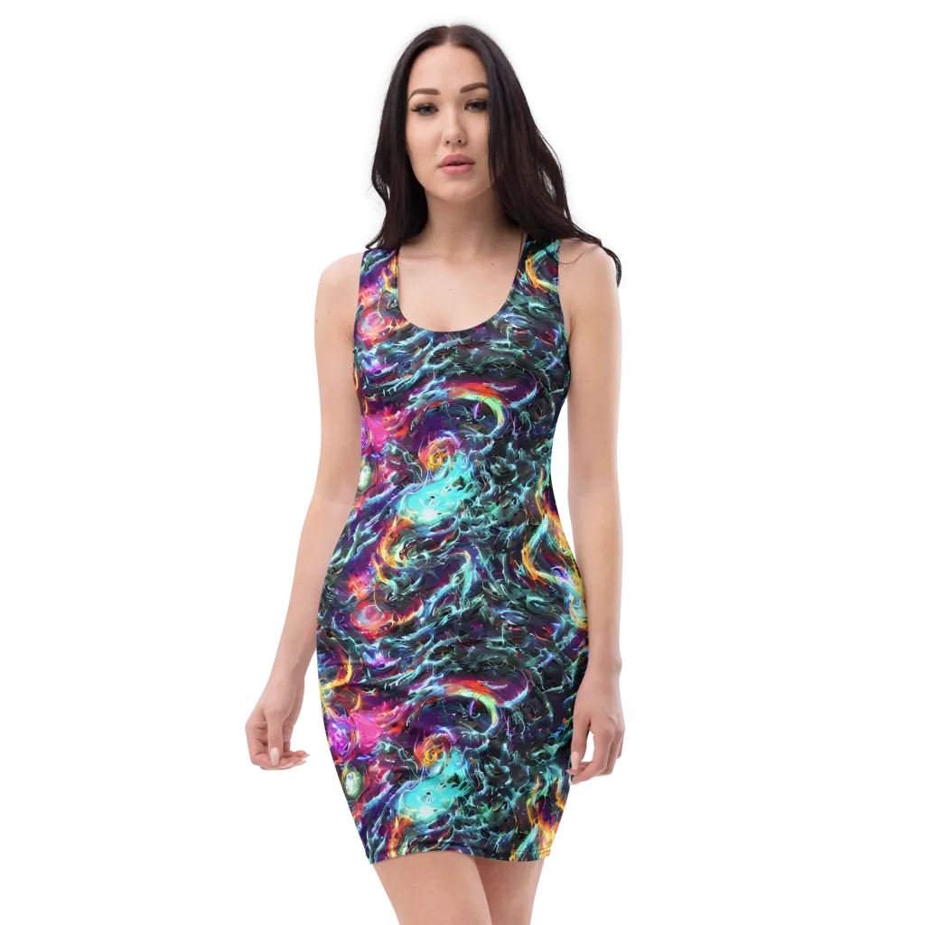 Fathomless Glow on Bodycon Dress — Front