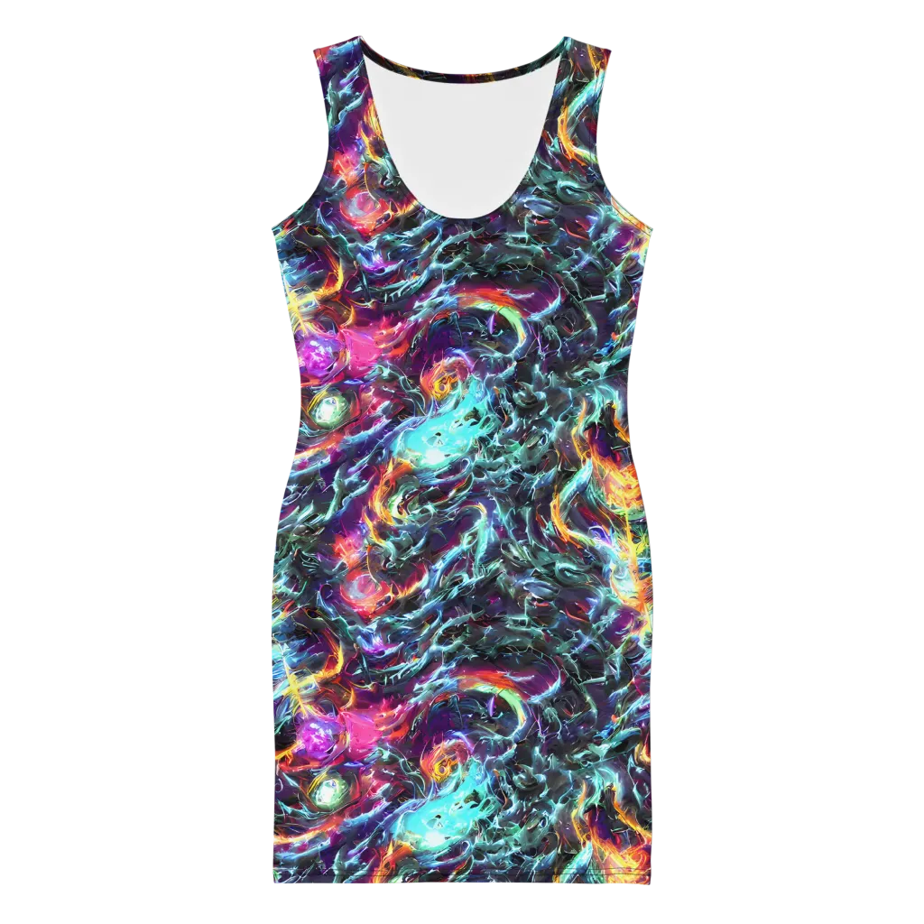 Fathomless Glow on Bodycon Dress — Front