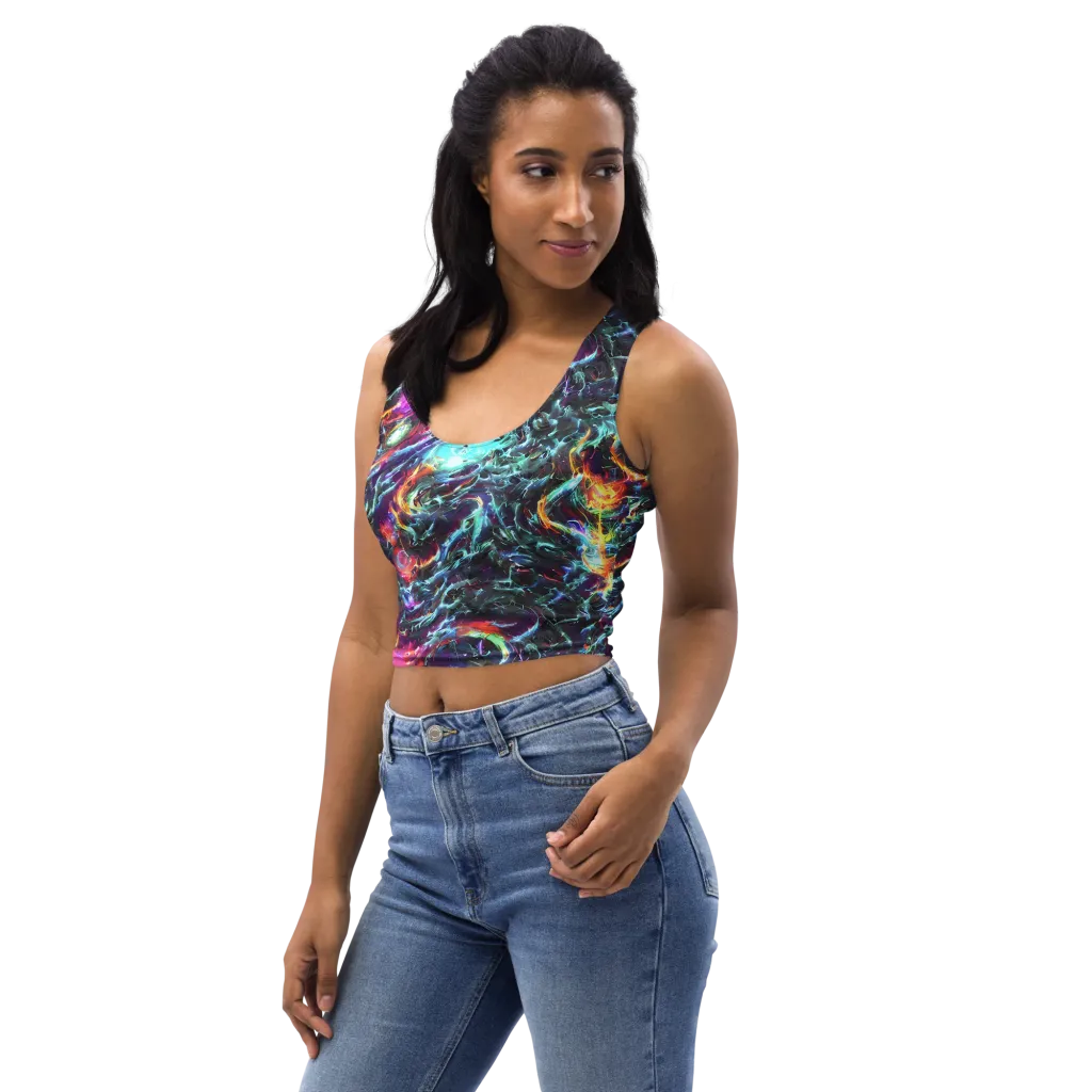 Fathomless Glow on Crop Top — Left Front