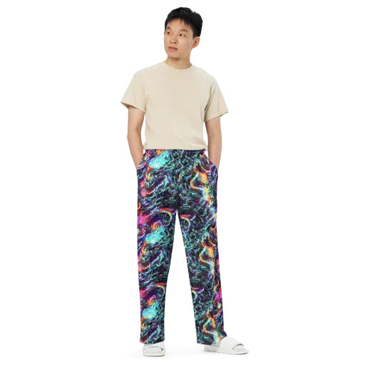 Fathomless Glow on a Wide-Leg Pants