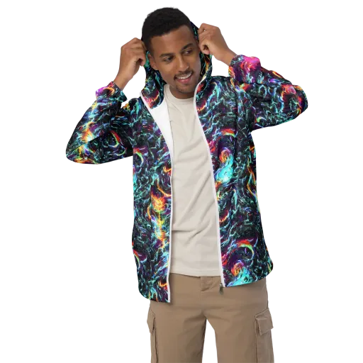 Fathomless Glow on a Men's Windbreaker