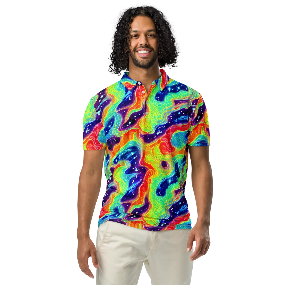 Nova Marble on Men's Slim Fit Polo Shirt — Front