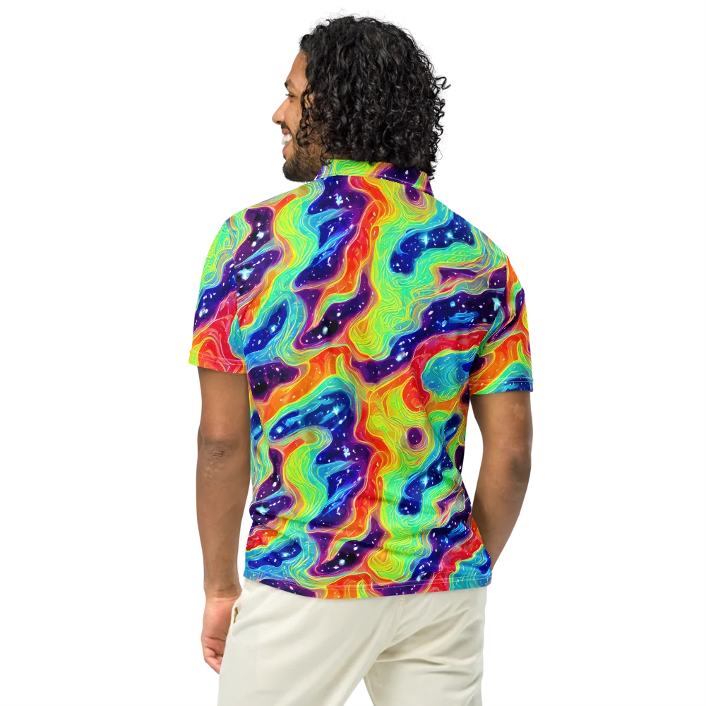Nova Marble on Men's Slim Fit Polo Shirt — Back
