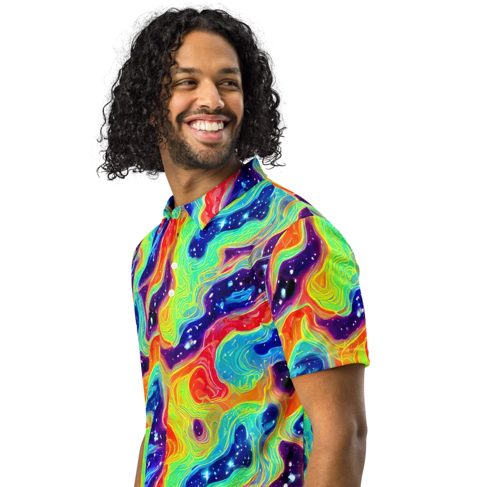 Nova Marble on Men's Slim Fit Polo Shirt — Left Front