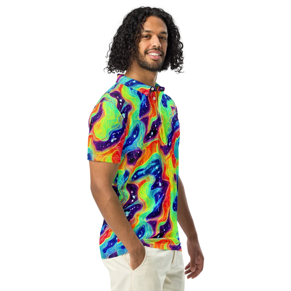 Nova Marble on Men's Slim Fit Polo Shirt — Right Front