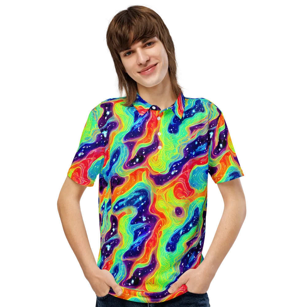 Nova Marble on Men's Slim Fit Polo Shirt — Front