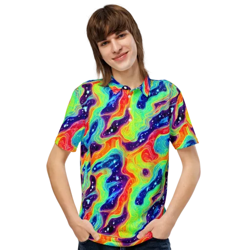Nova Marble on a Men's Slim Fit Polo Shirt