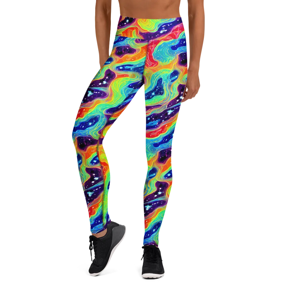 Nova Marble on Yoga Leggings — Front