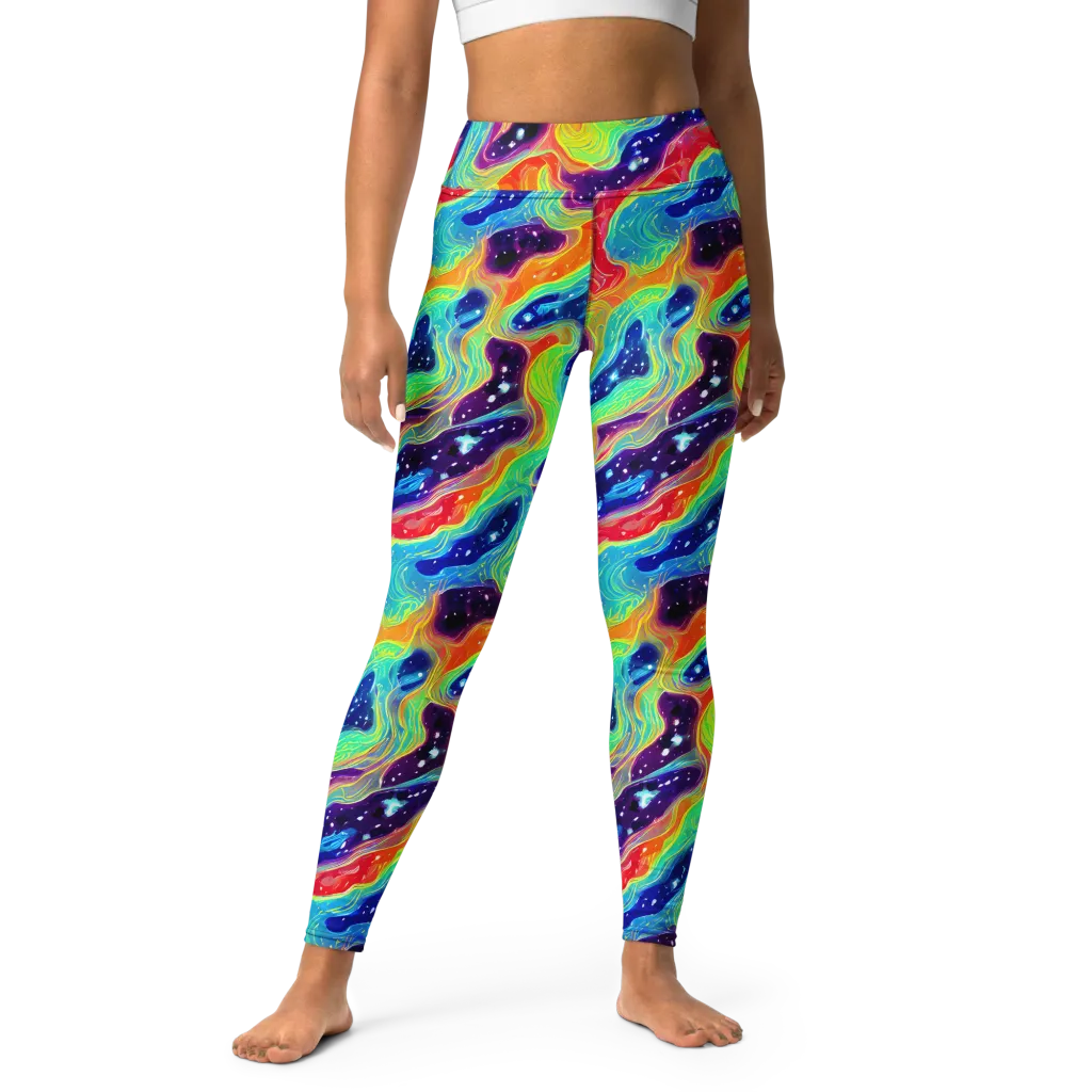 Nova Marble on Yoga Leggings — Front