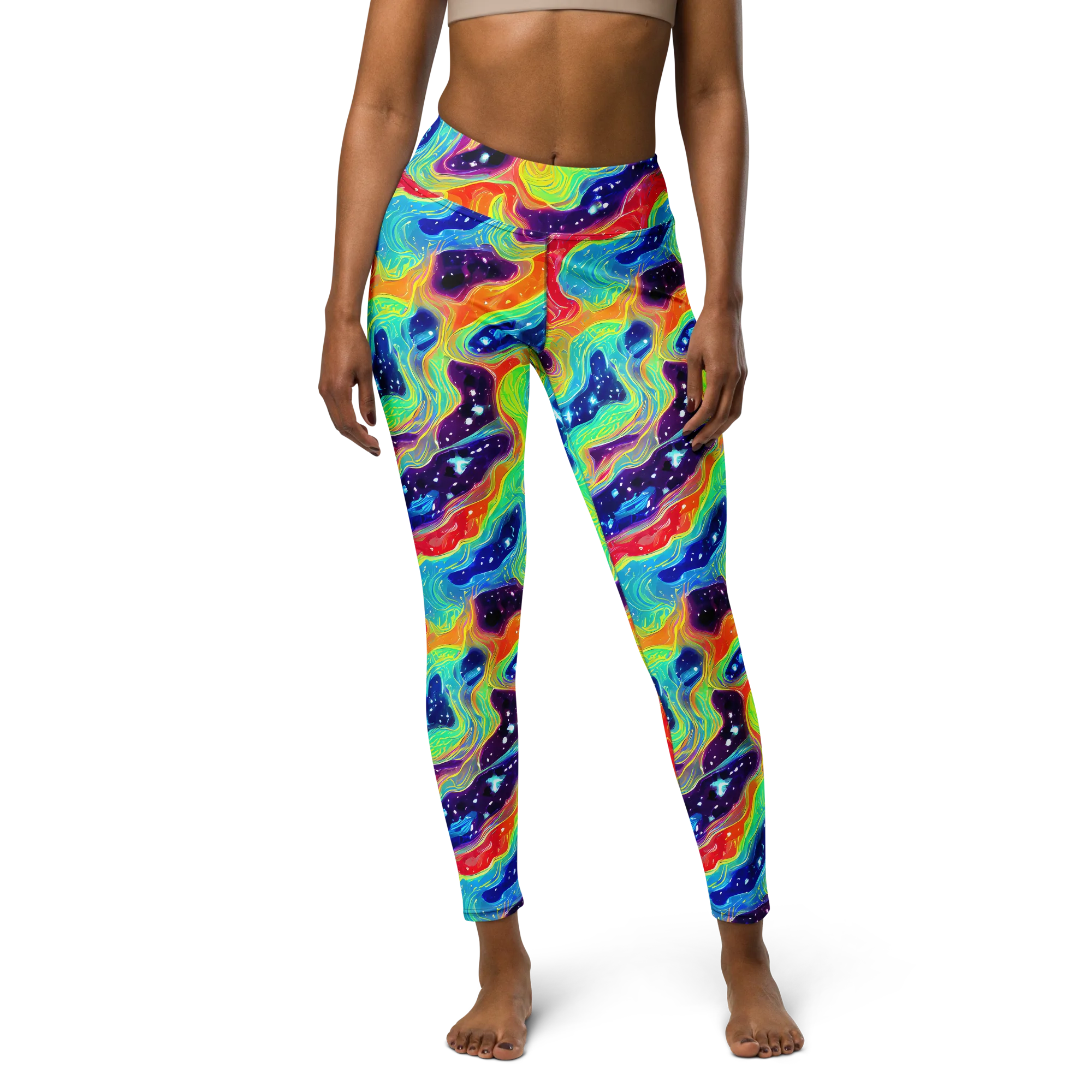 Nova Marble on Yoga Leggings — Front