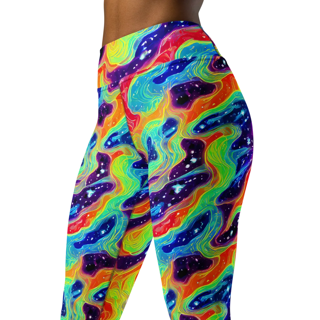 Nova Marble on Yoga Leggings — Left Front