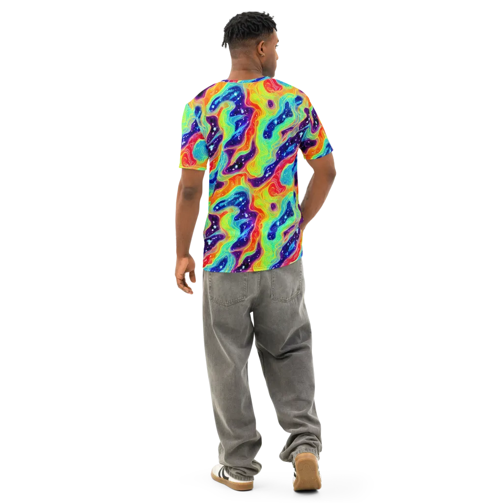 Nova Marble on Men's Cotton Crew Neck T-Shirt — Back