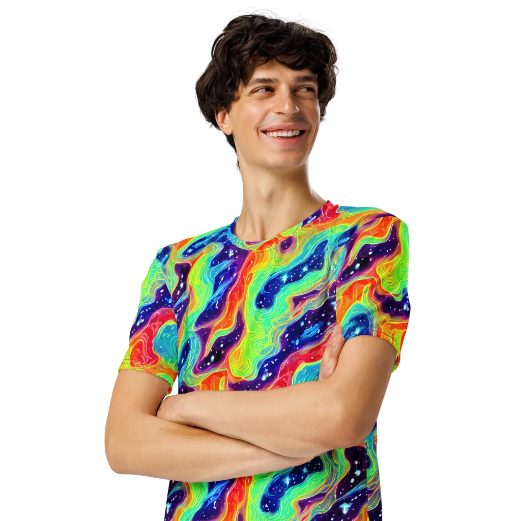 Nova Marble on Men's Crew Neck T-Shirt — Left Front
