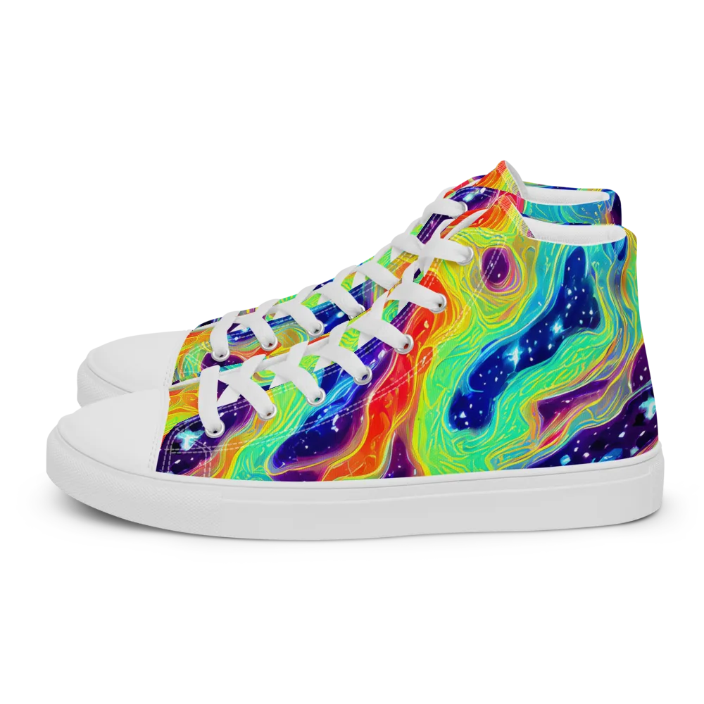 Nova Marble on Men's High Top Canvas Shoes — Left