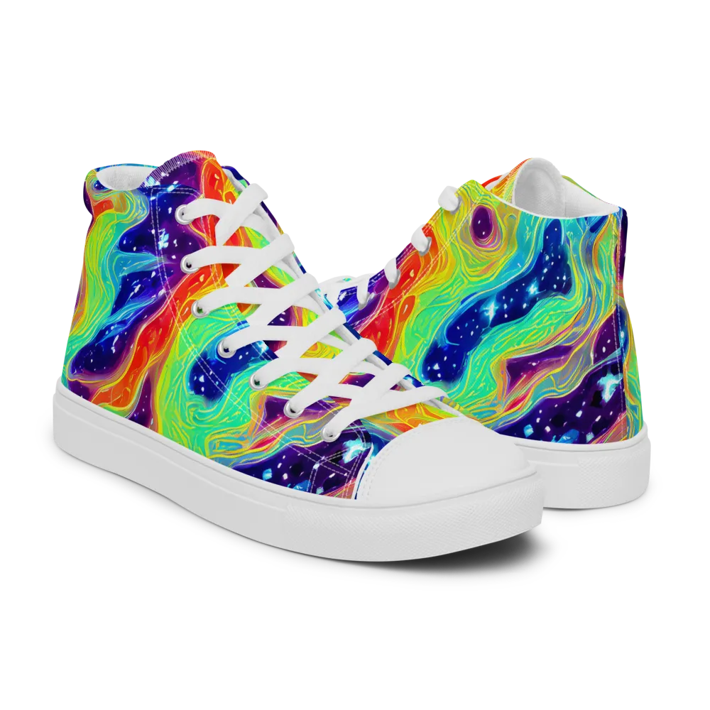 Nova Marble on Men's High Top Canvas Shoes — Right