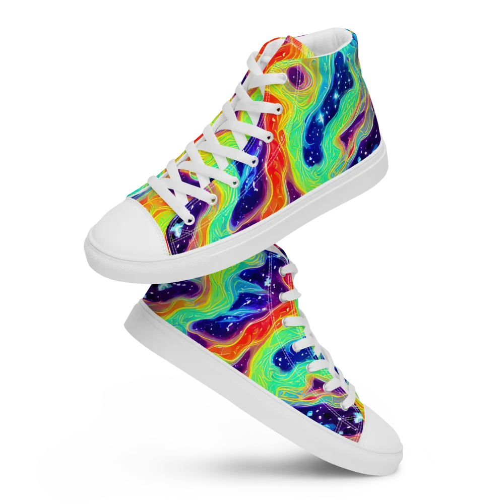 Nova Marble on Men's High Top Canvas Shoes — Front