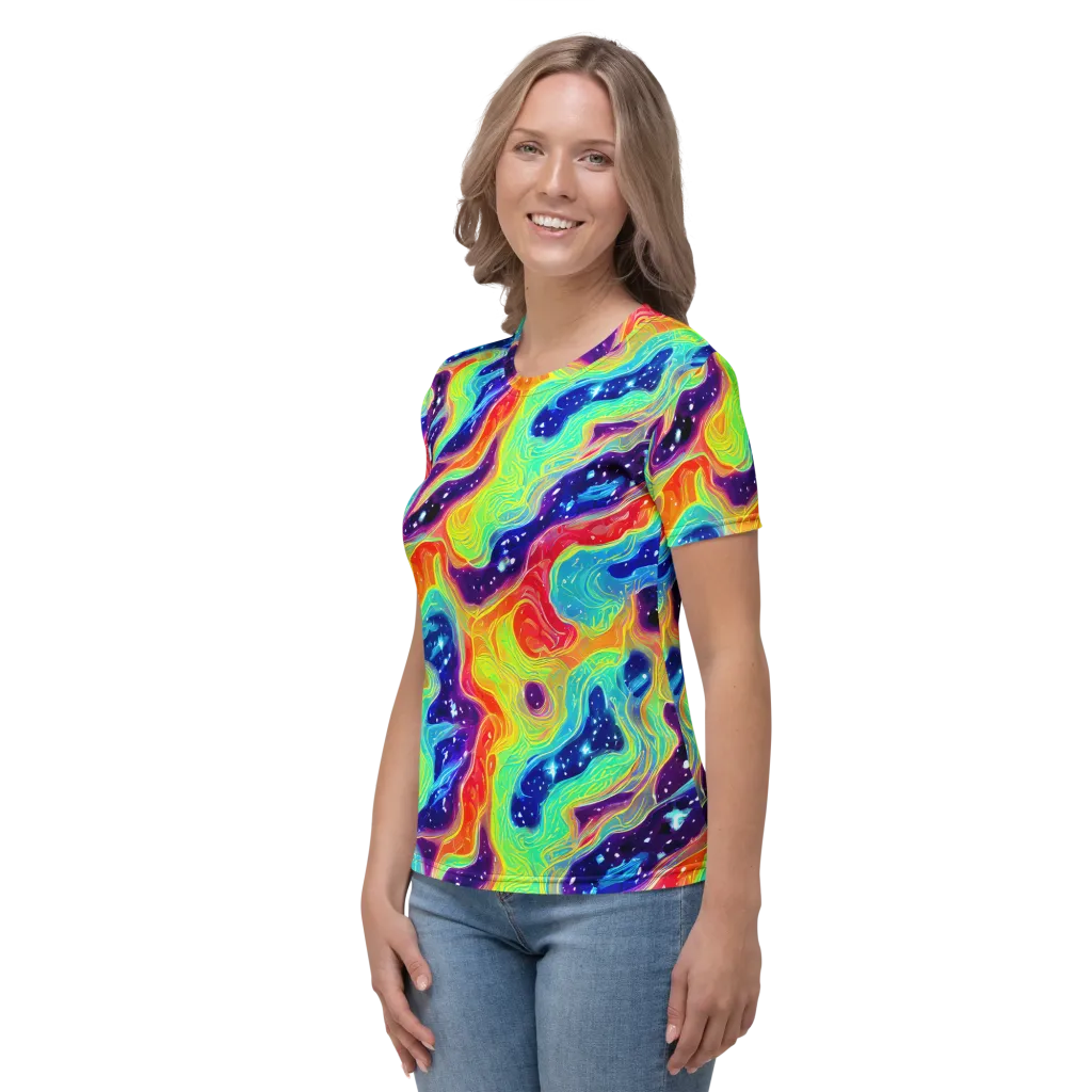 Nova Marble on Women's Crew Neck T-Shirt — Left