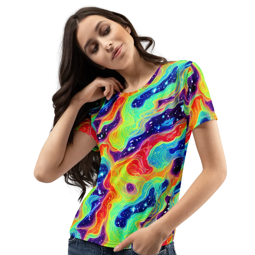 Nova Marble on Women's Crew Neck T-Shirt — Left Front