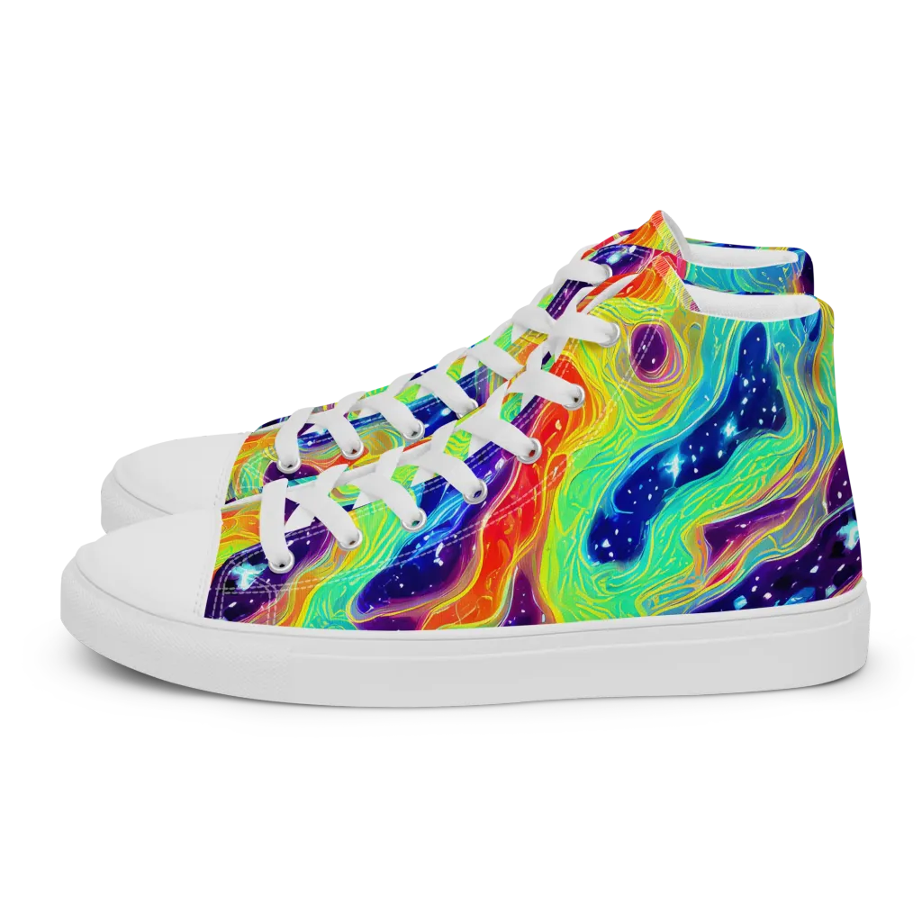 Nova Marble on Women's High Top Canvas Shoes — Left
