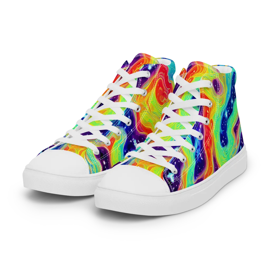 Nova Marble on Women's High Top Canvas Shoes — Left Front