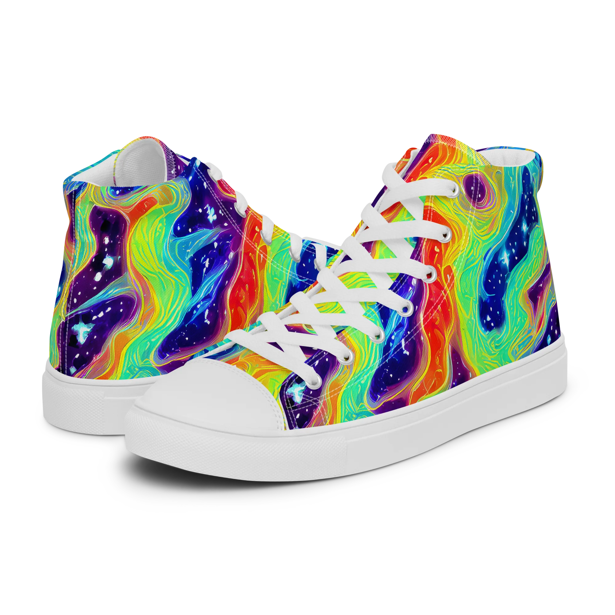 Nova Marble on Women's High Top Canvas Shoes — Left