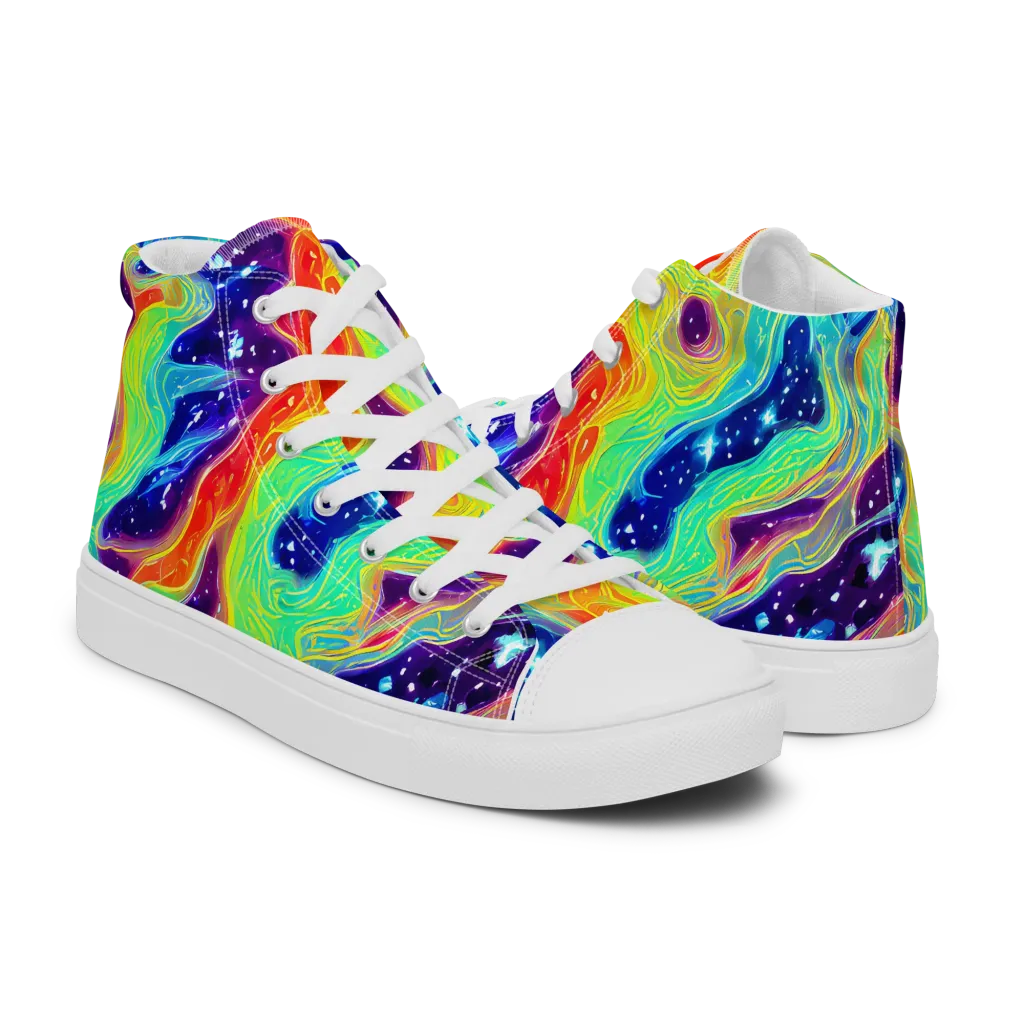 Nova Marble on Women's High Top Canvas Shoes — Right