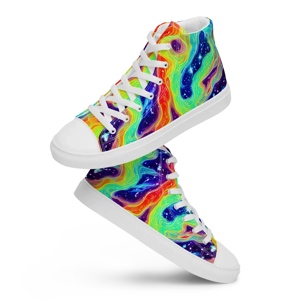 Nova Marble on Women's High Top Canvas Shoes — Front