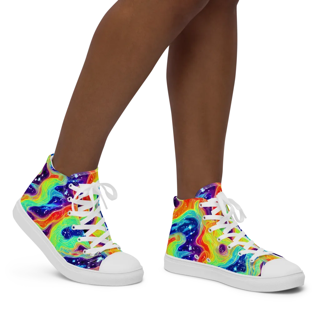 Nova Marble on Women's High Top Canvas Shoes — Right