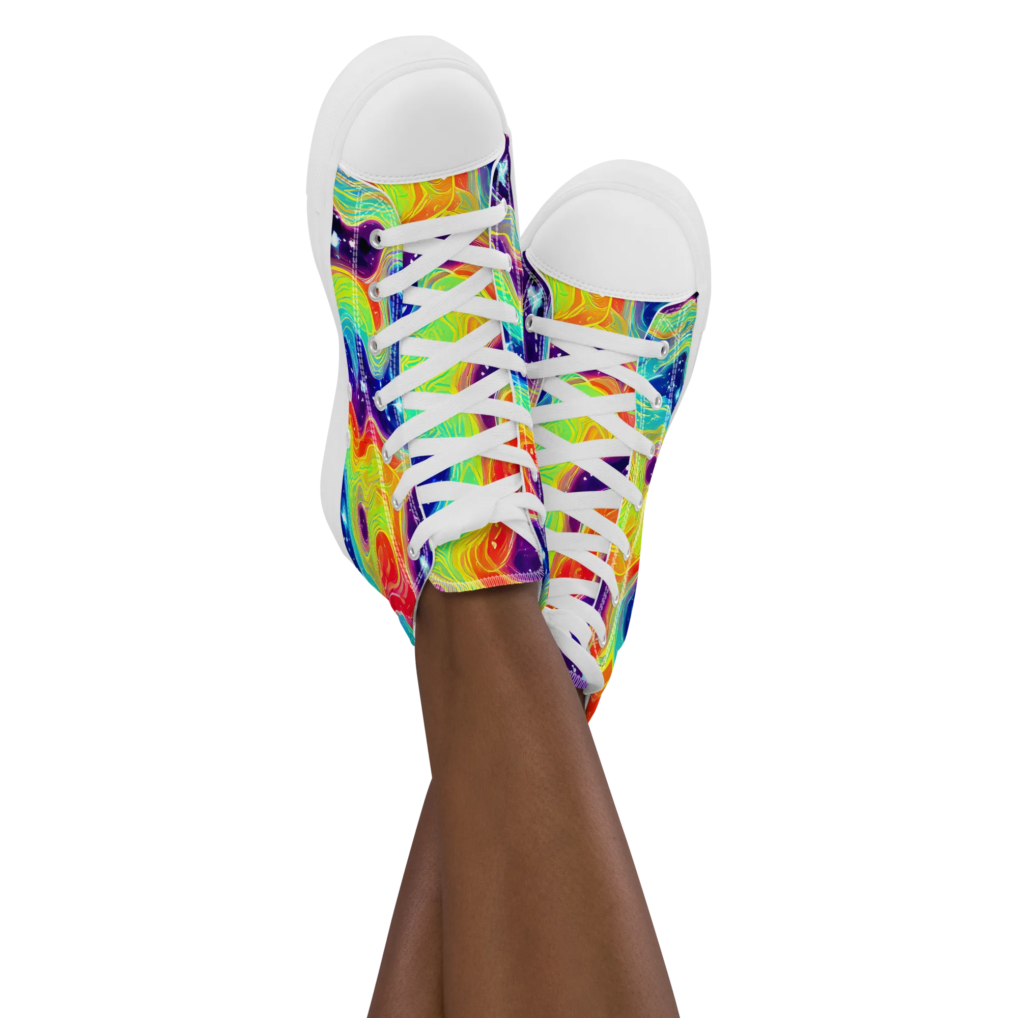 Nova Marble on Women's High Top Canvas Shoes — Front