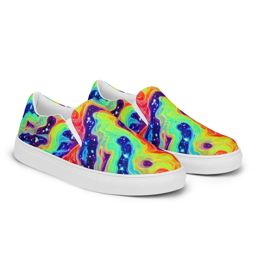 Nova Marble on Men's Slip-On Canvas Shoes — Right Front