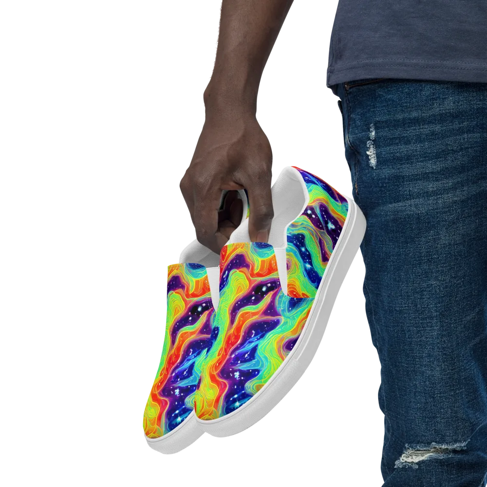 Nova Marble on Men's Slip-On Canvas Shoes — Left Front