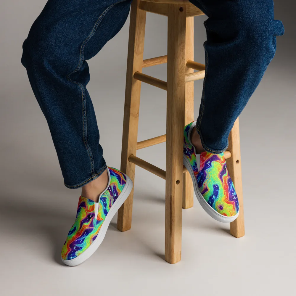 Nova Marble on Men's Slip-On Canvas Shoes — Front