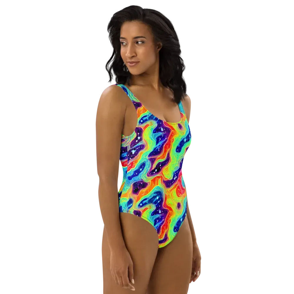 Nova Marble on One-Piece Swimsuit — Right