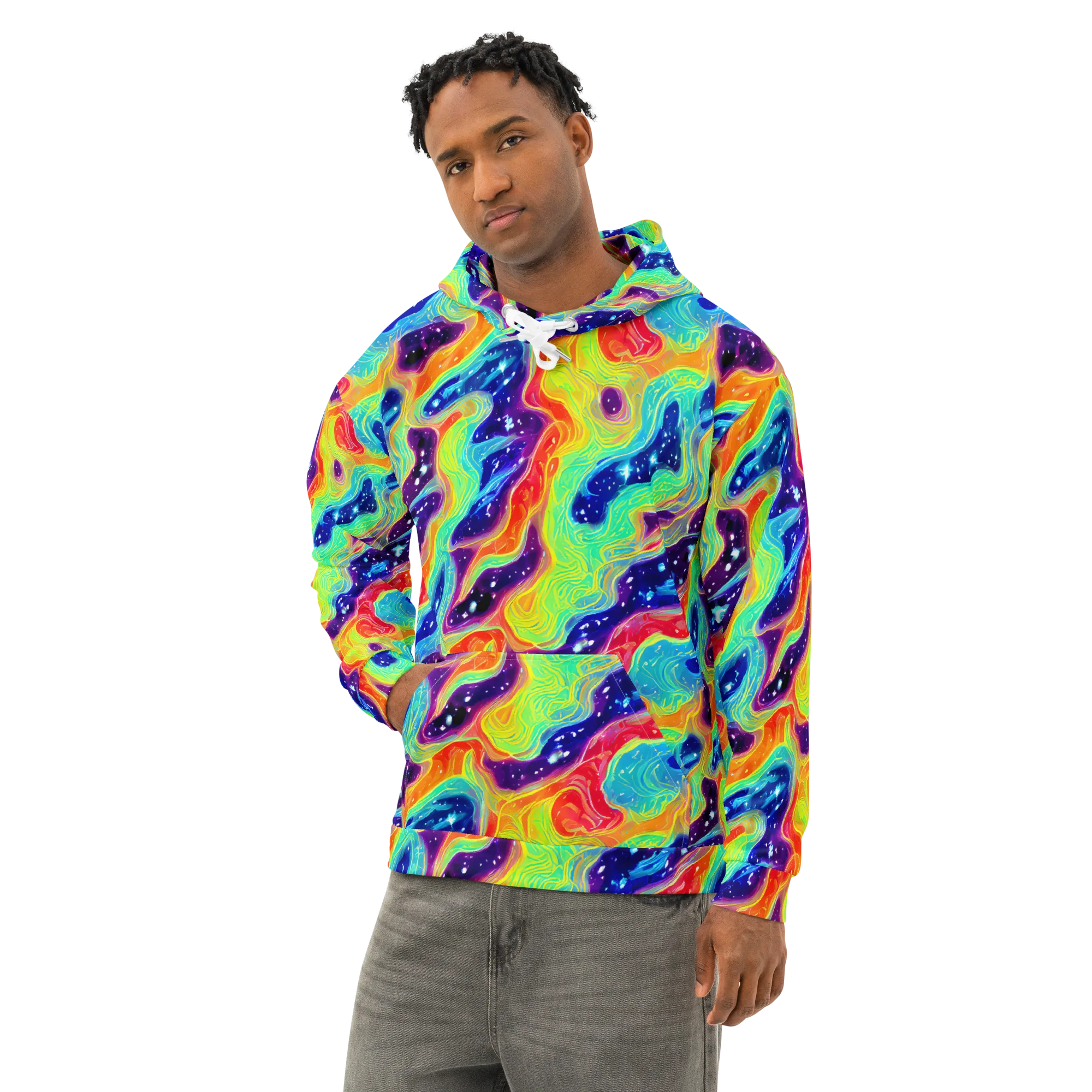 Nova Marble on Cotton Hoodie — Left Front