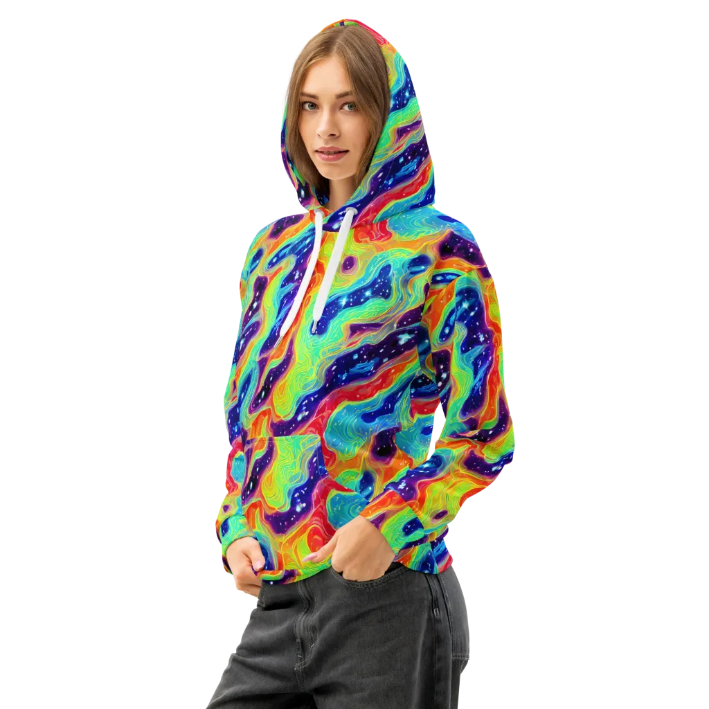 Nova Marble on Cotton Hoodie — Left Front