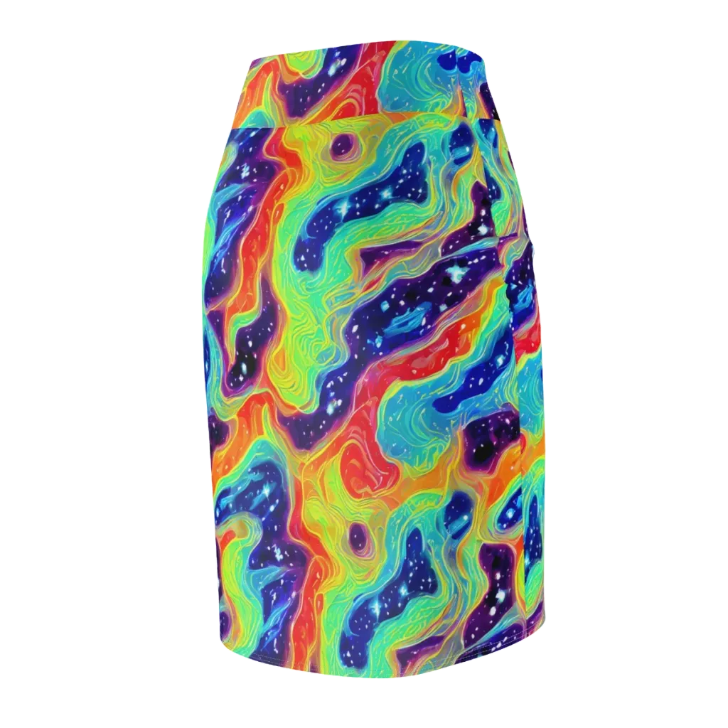 Nova Marble on Pencil Skirt — Back Side
