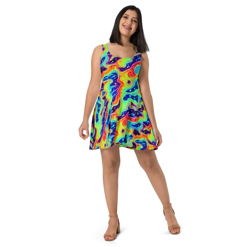 Nova Marble on Skater Dress — Front