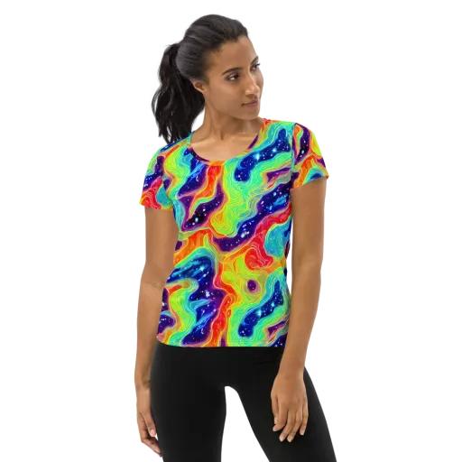 Nova Marble on a Women's Athletic T-Shirt