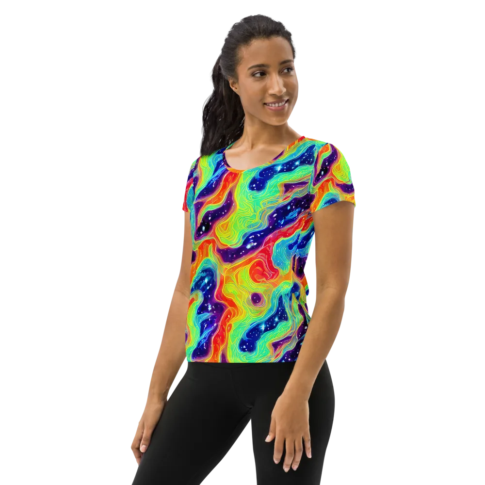 Nova Marble on Women's Athletic T-Shirt — Left