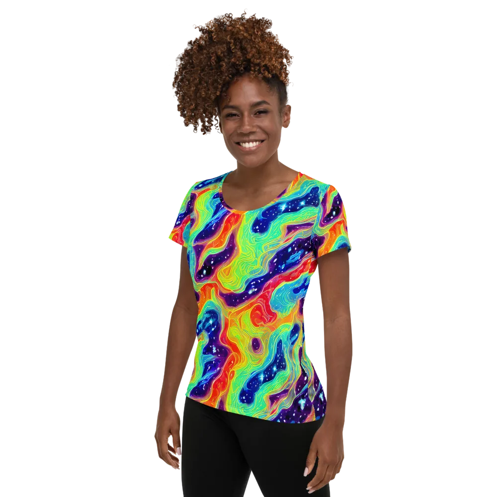 Nova Marble on Women's Athletic T-Shirt — Left