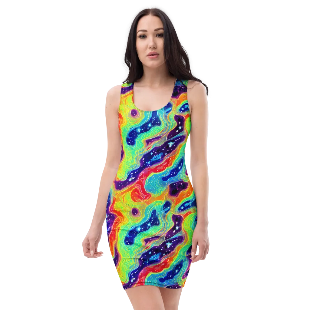 Nova Marble on Bodycon Dress — Front